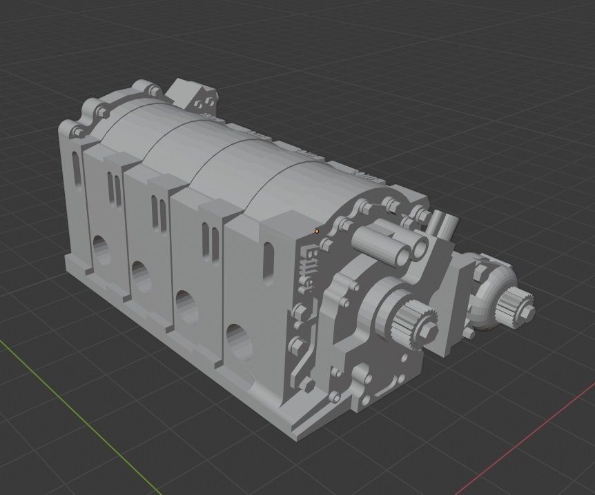 Billet style 26b engine block  3D print model_5