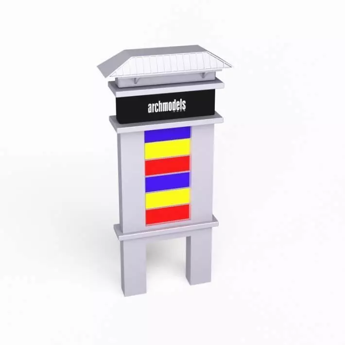 Modern Business Group Advertisement Board 3D model_0