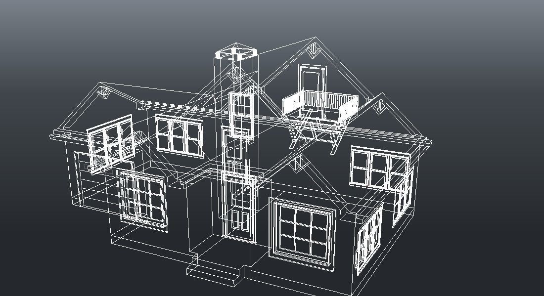 House Lowpoly 3D model Low-poly 3D model_1