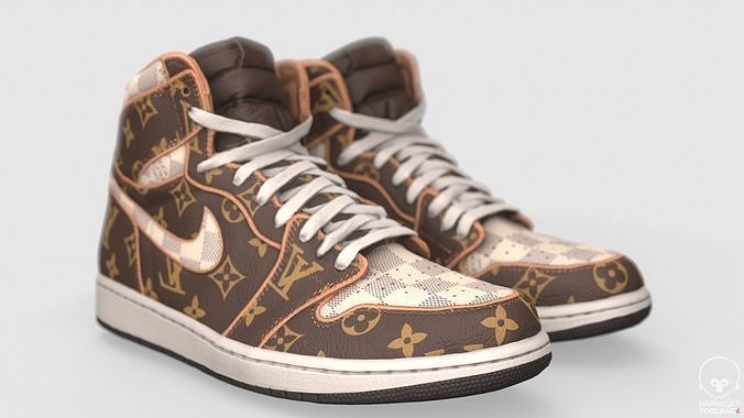 Louis Vuitton x Nike Air Jordan 1 Retro High Low-poly 3D model