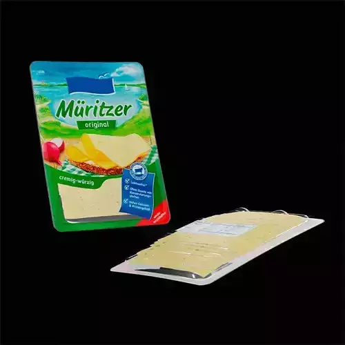 Sliced cheese Tilsiter 3D model