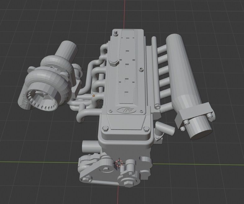 FG FPV barra turbo engine 1 piece 3D print model_4