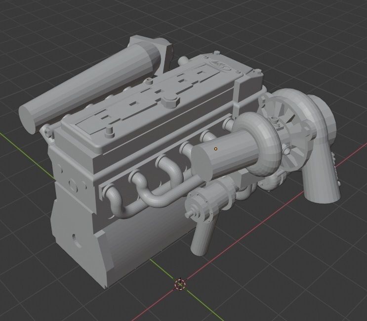 FG FPV barra turbo engine 1 piece 3D print model_3