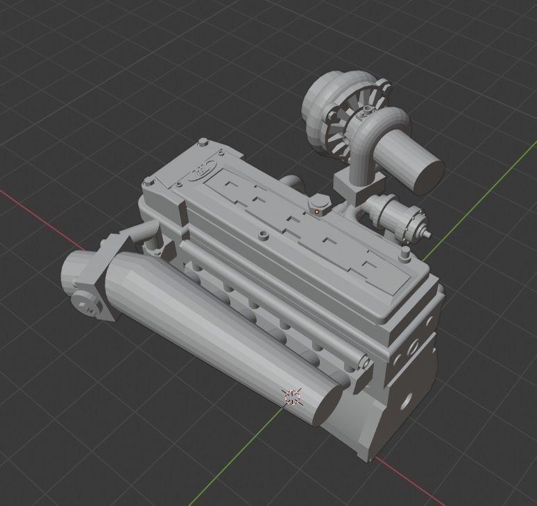 FG FPV barra turbo engine 1 piece 3D print model_2