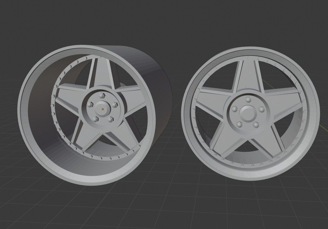 B45 or Challenger style rims staggered 3D print model_5