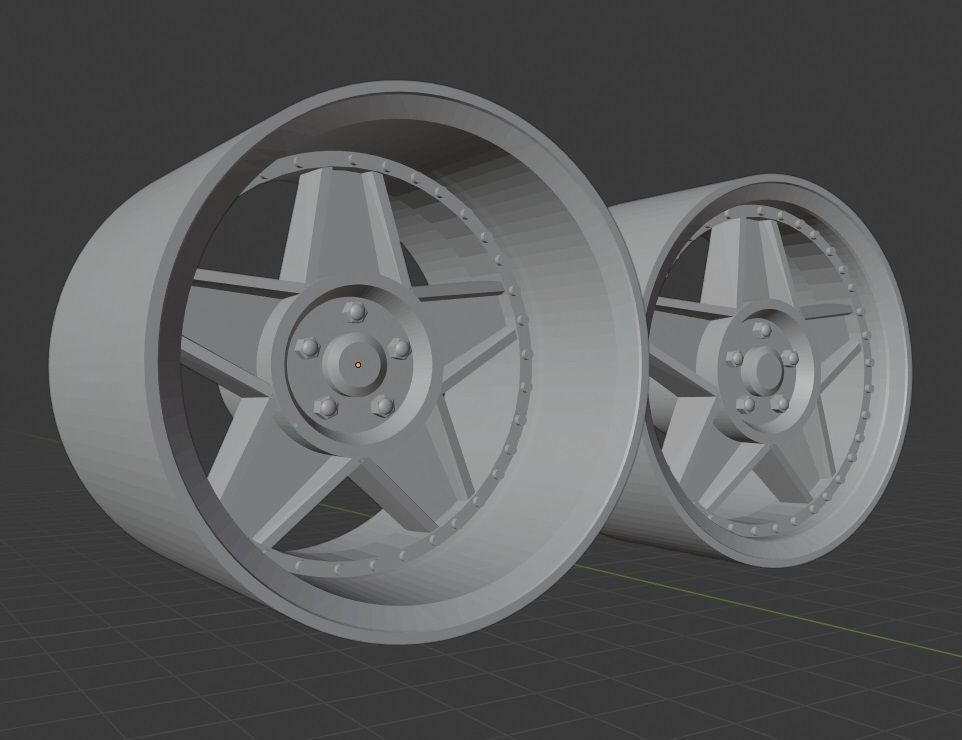 B45 or Challenger style rims staggered 3D print model_4
