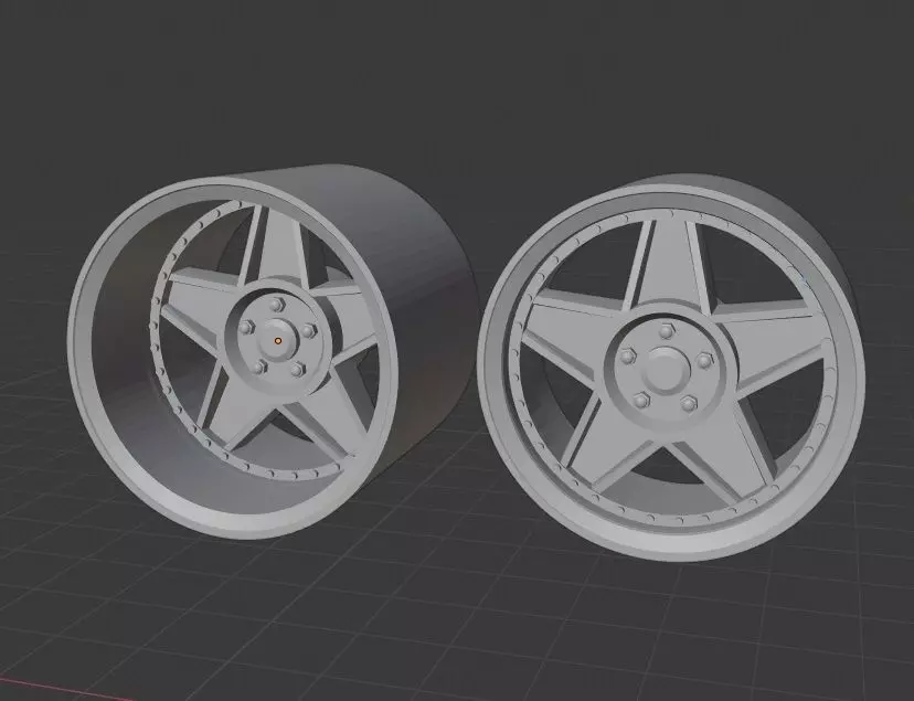 B45 or Challenger style rims staggered 3D print model_0