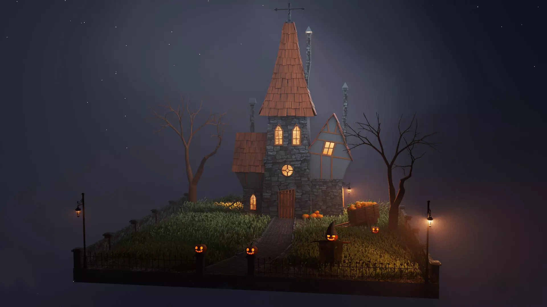 Halloween Haunted House 3D model