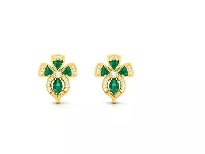 Women Earrings 3dm STL OBJ FBX Render Details