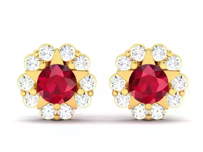 Women Earrings 3dm STL OBJ FBX Render Details