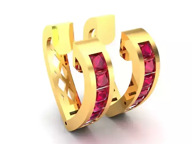 Women Earrings 3dm STL OBJ FBX Render Details