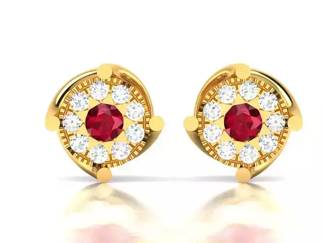 Women Earrings 3dm STL OBJ FBX Render Details