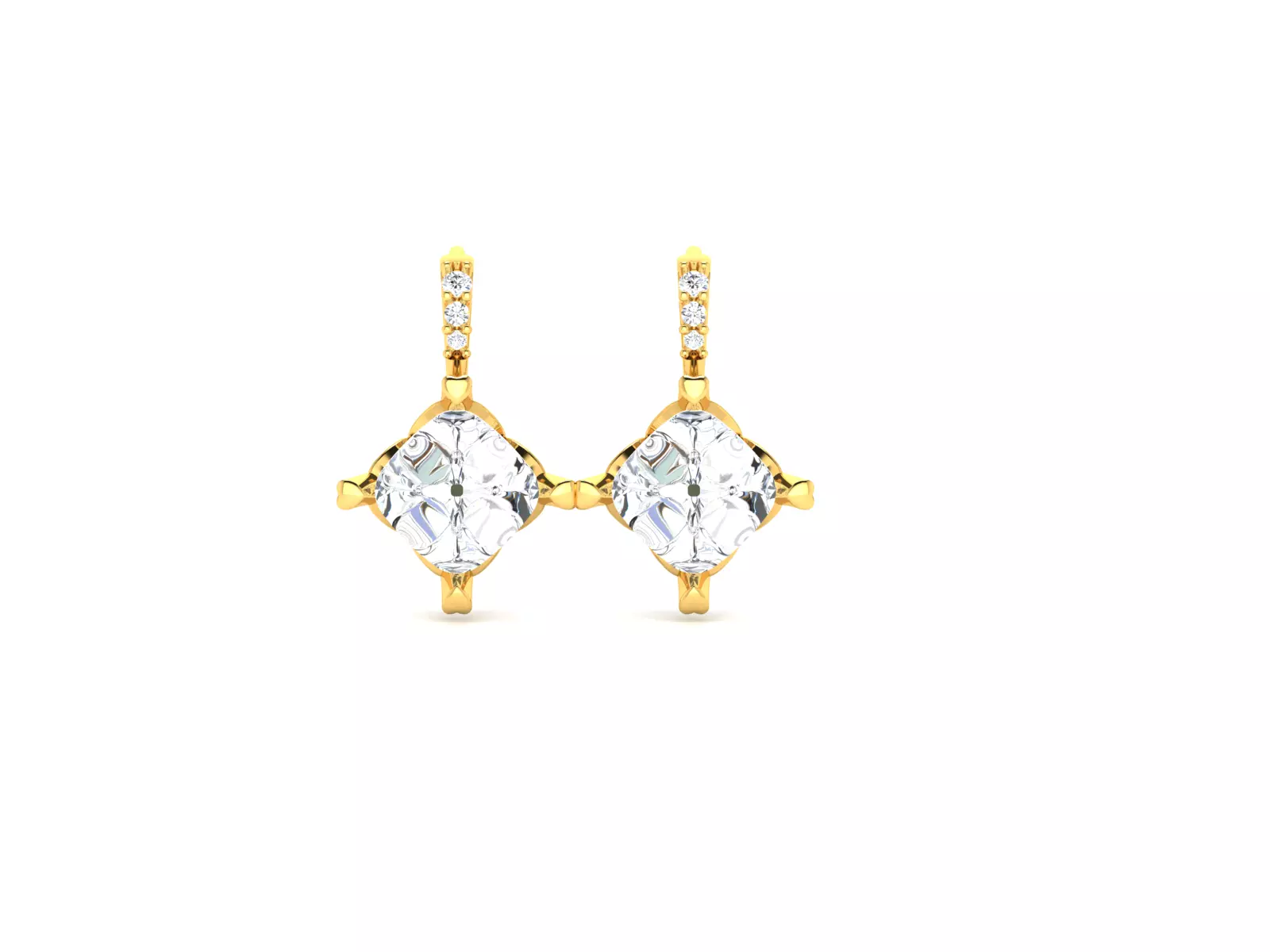 Women Earrings 3dm STL OBJ FBX Render Details 3D print model