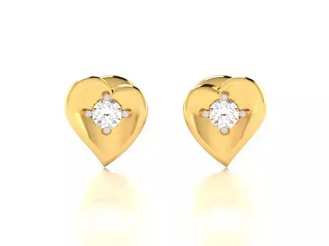 Women Heart Earrings 3dm STL OBJ FBX Render Details