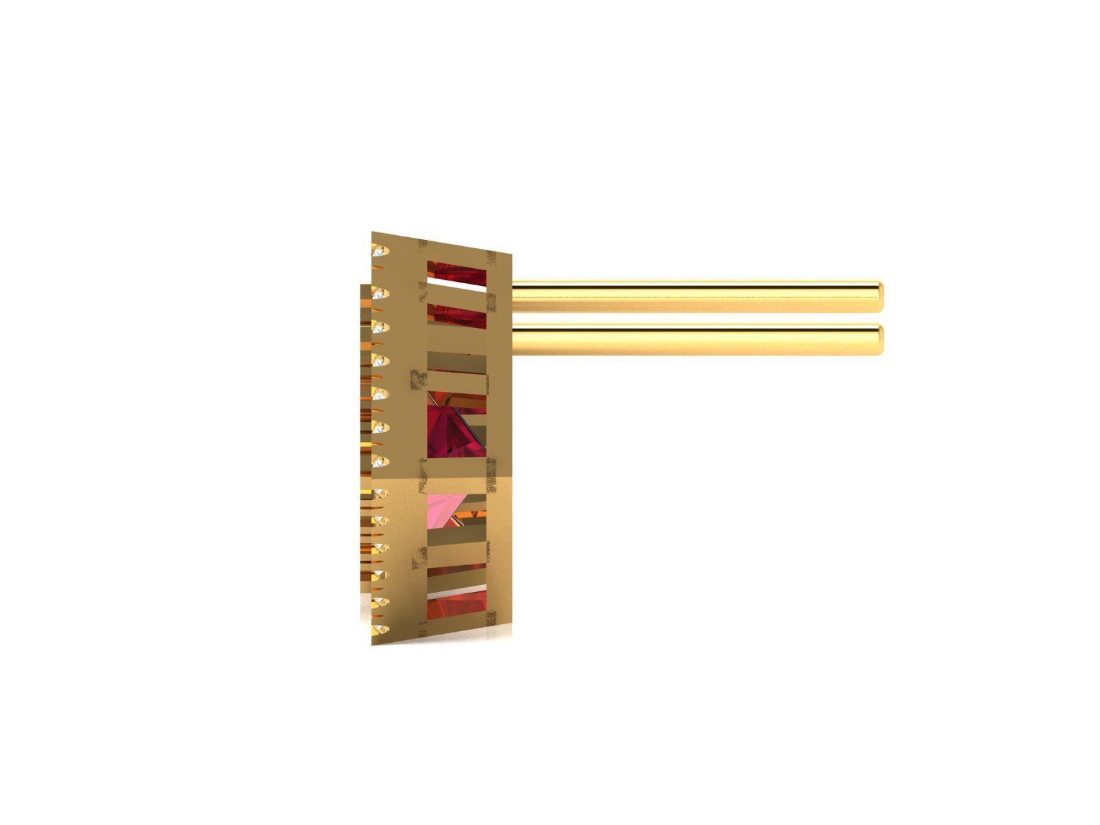 Women Earrings 3dm STL OBJ FBX Render Details 3D print model_4