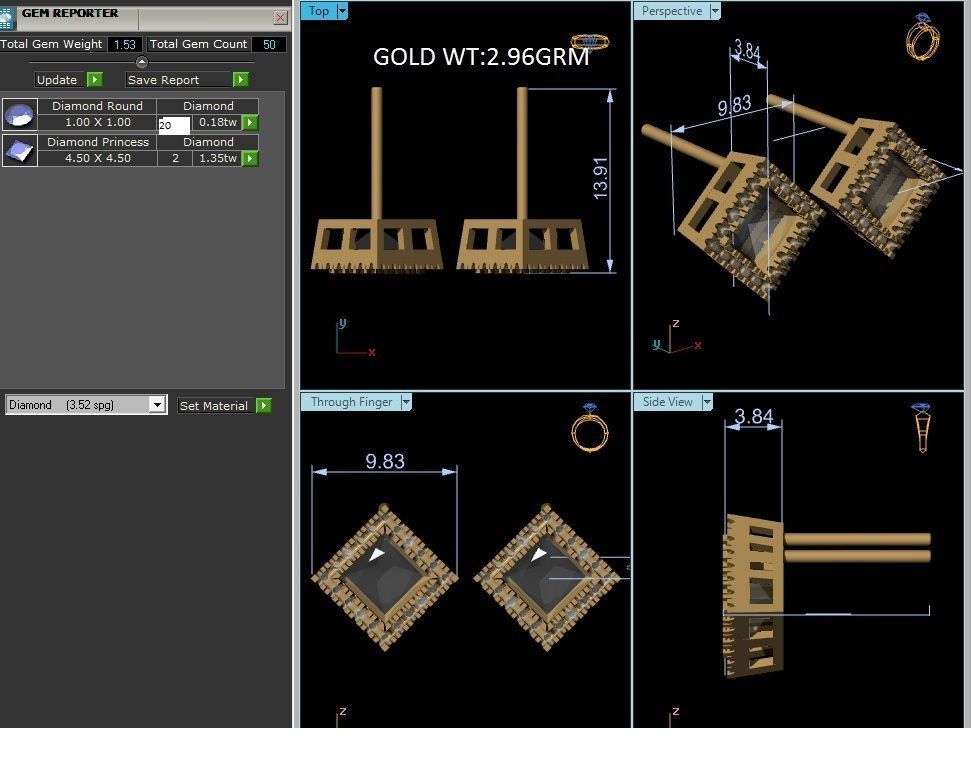 Women Earrings 3dm STL OBJ FBX Render Details 3D print model_6