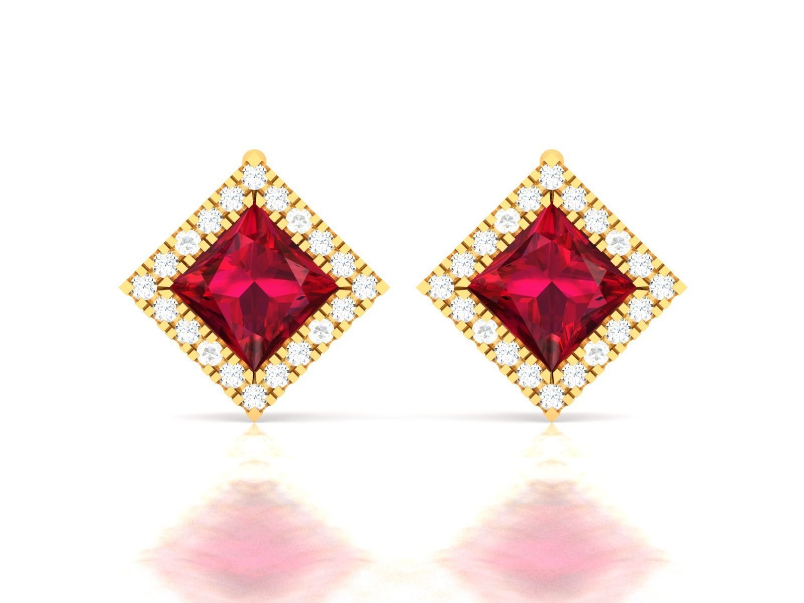 Women Earrings 3dm STL OBJ FBX Render Details 3D print model_3