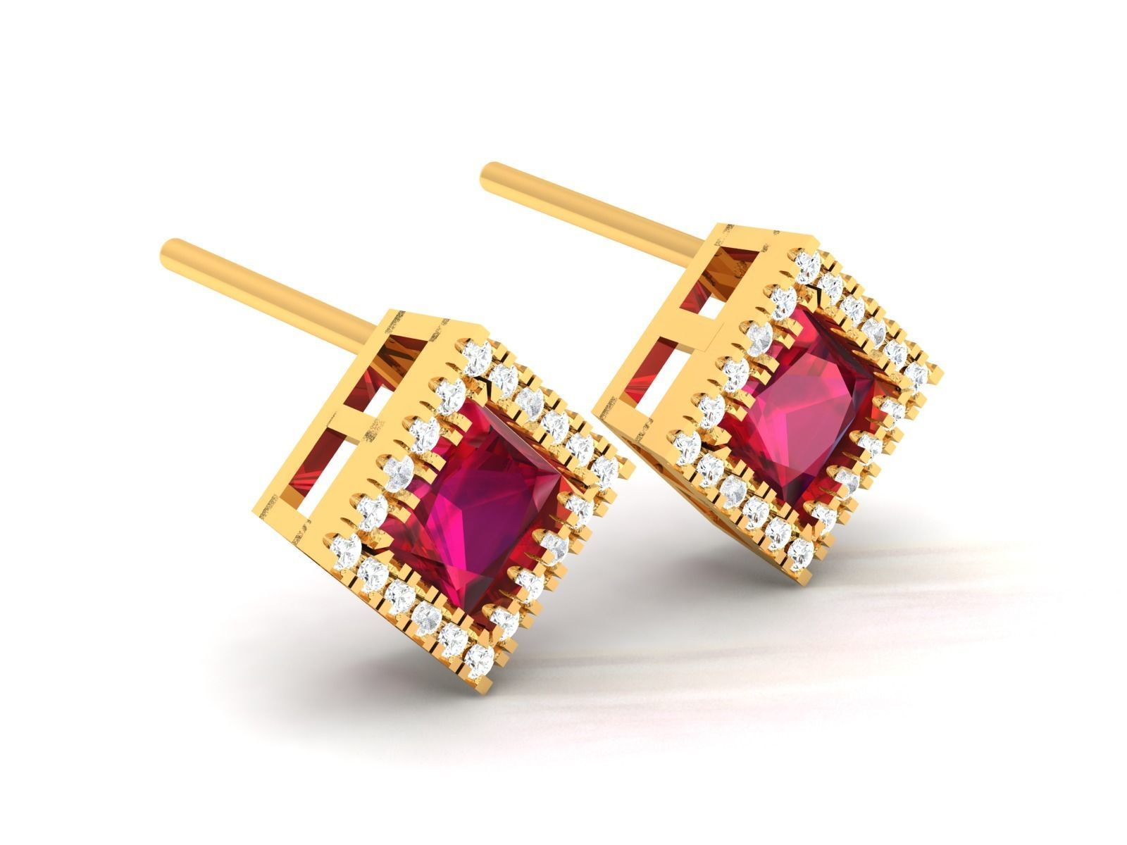 Women Earrings 3dm STL OBJ FBX Render Details 3D print model_2