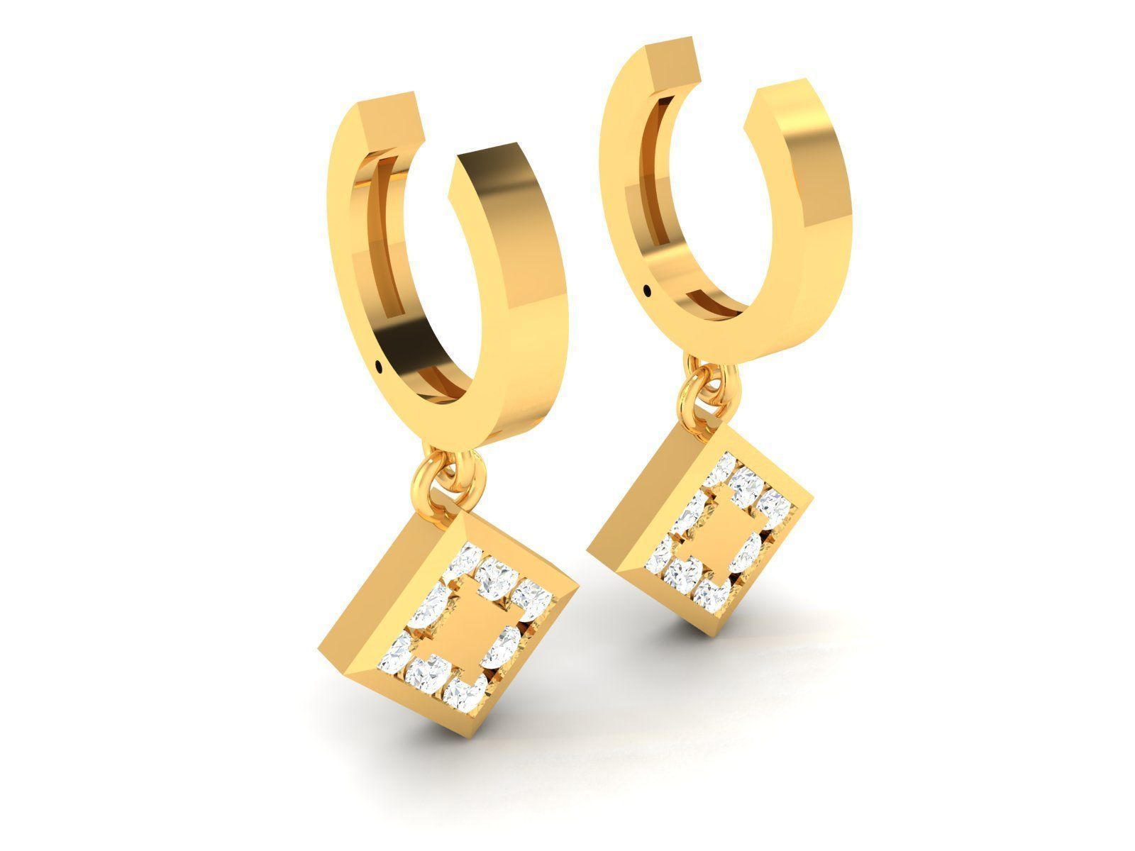 Women Earrings 3dm STL OBJ FBX Render Details 3D print model_1