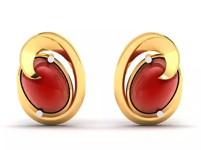 Women Earrings 3dm STL OBJ FBX Render Details