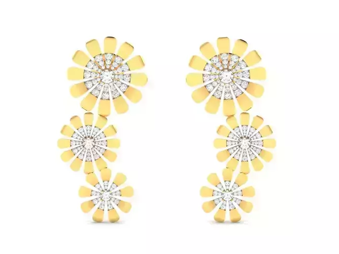 Women Earrings 3dm STL OBJ FBX Render Details