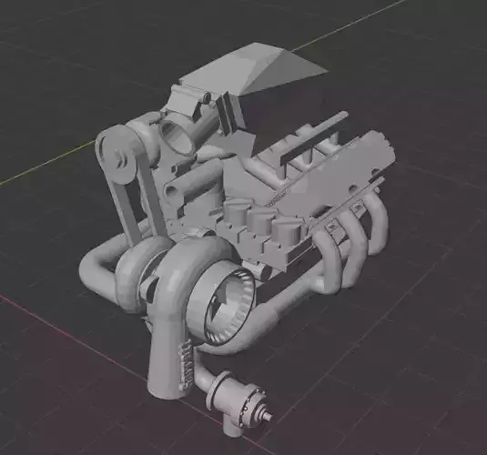 Ecotec turbo V6 engine 3D print model