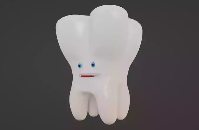 Cartoon Tooth Not Rigged 3D model