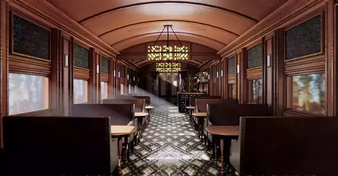 train interior of car