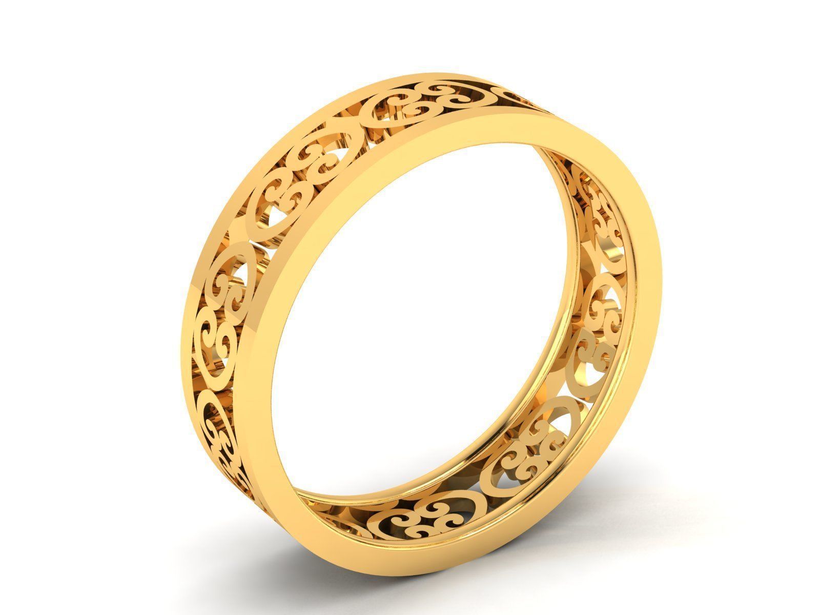 Solitaire Wedding Engagement Band Ring 3D print model_7