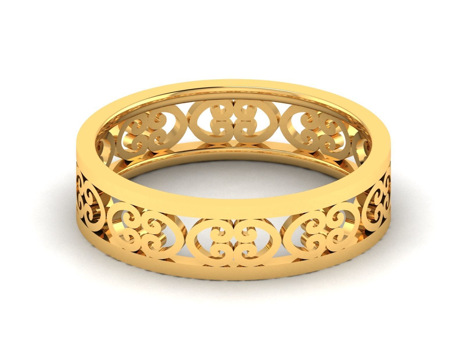 Solitaire Wedding Engagement Band Ring 3D print model_5