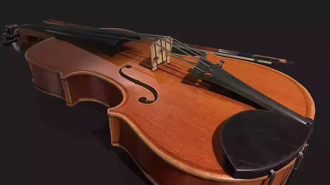 Violin 3D Low Poly
