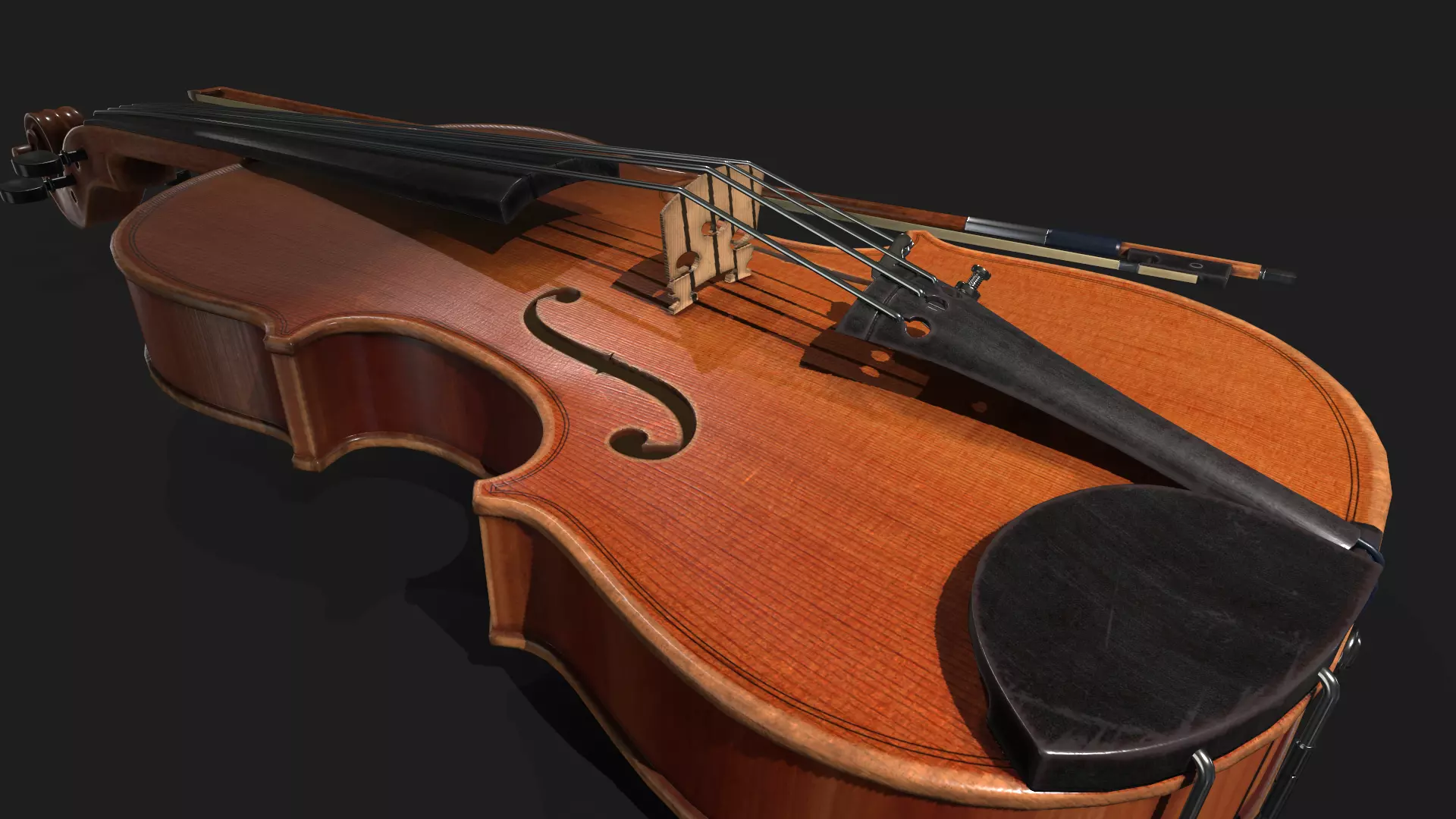 Violin 3D Low Poly Low-poly 3D model_0