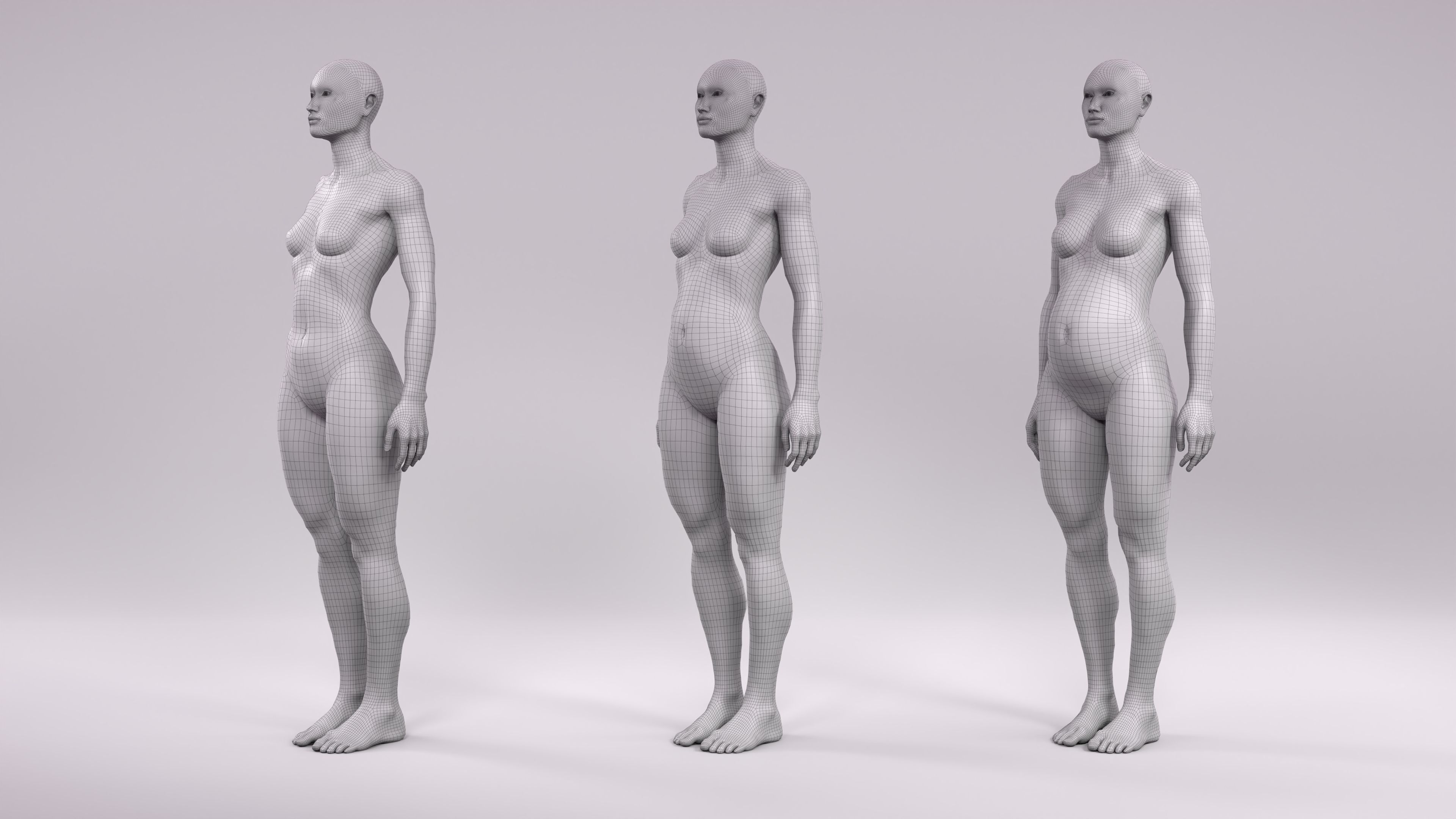 8 months pregnant fashion mannequin fitting set 3D model_3