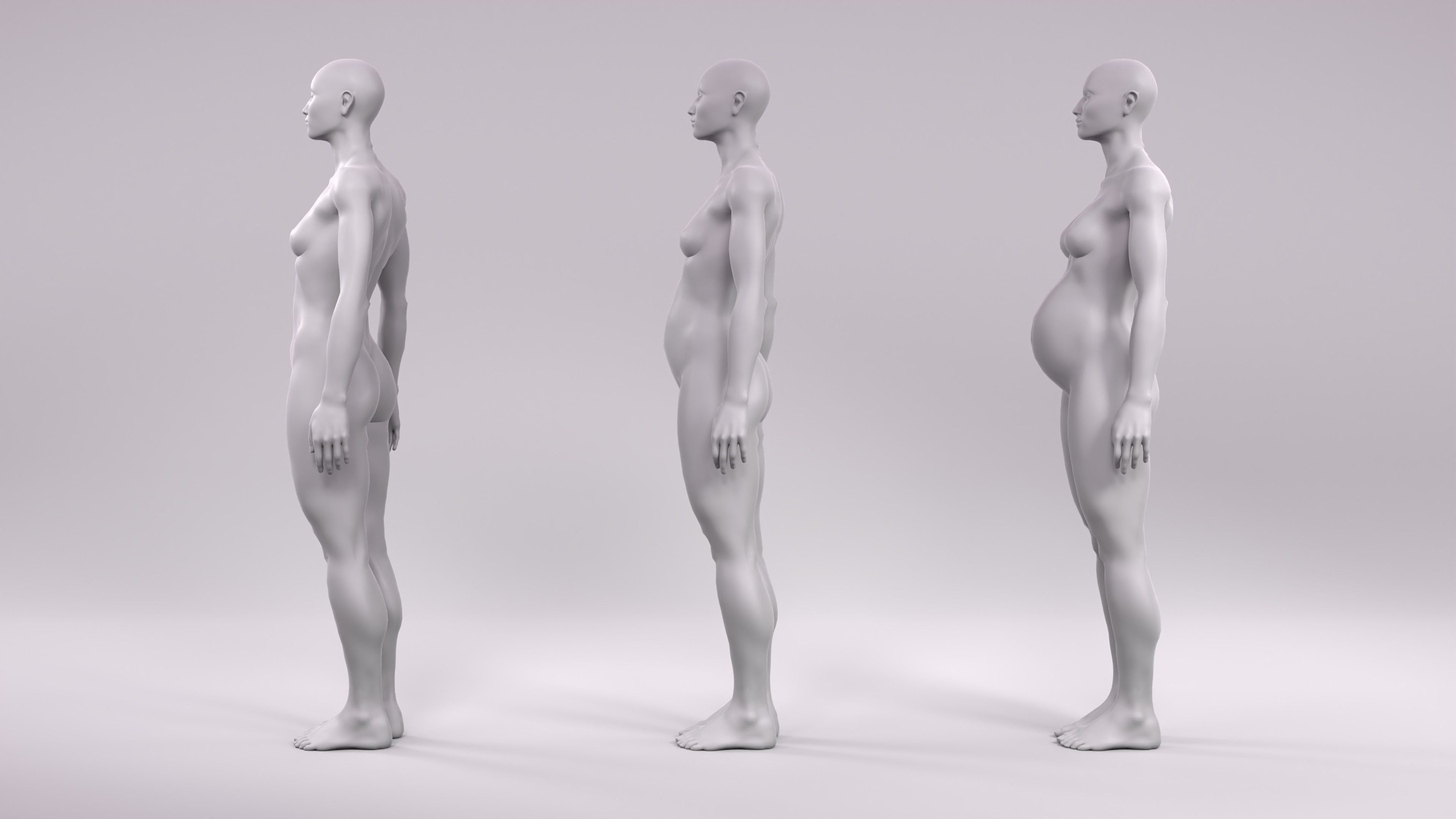 8 months pregnant fashion mannequin fitting set 3D model_2