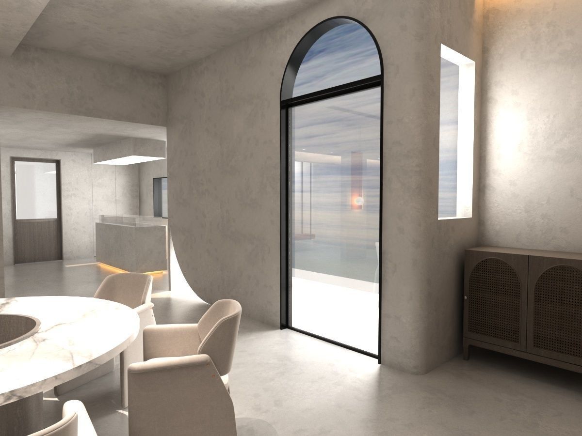 Restaurant lobby of hotel 3D model_10