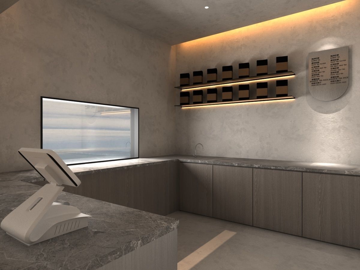 Restaurant lobby of hotel 3D model_9