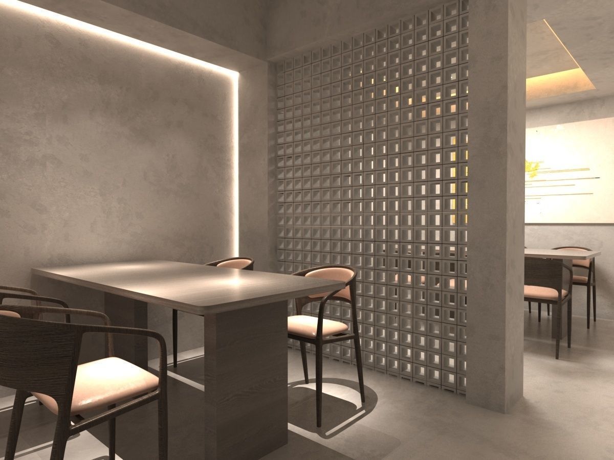 Restaurant lobby of hotel 3D model_12