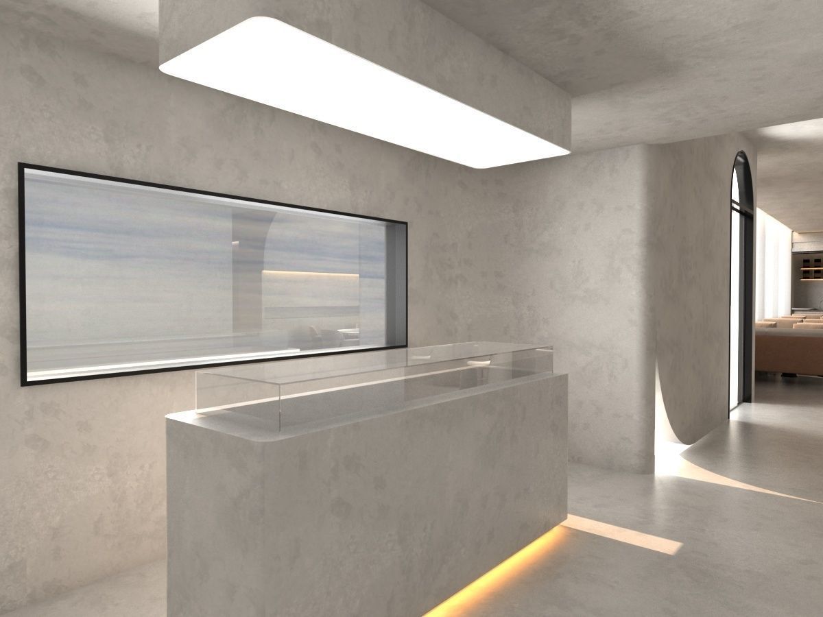 Restaurant lobby of hotel 3D model_13