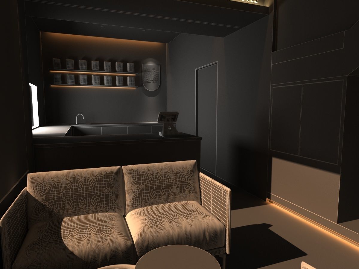 Restaurant lobby of hotel 3D model_22