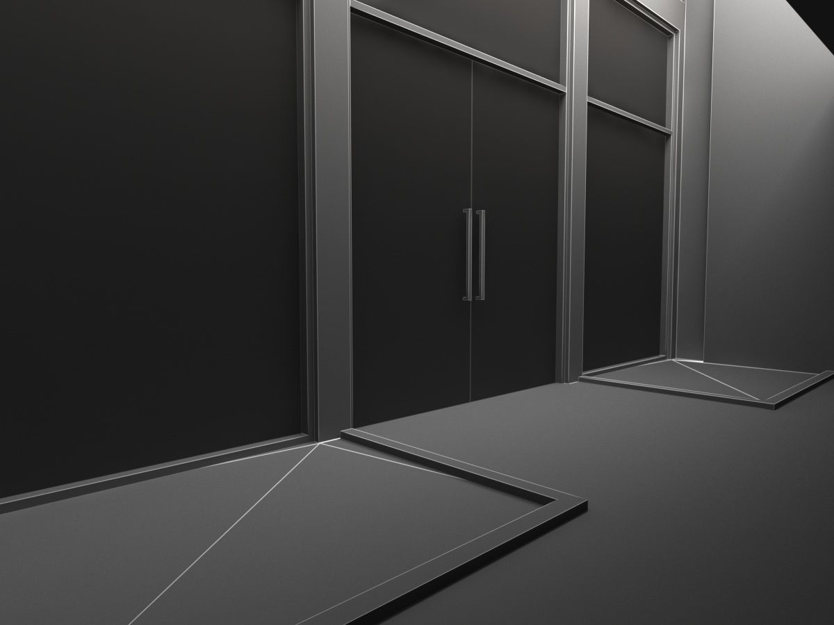 Restaurant lobby of hotel 3D model_24