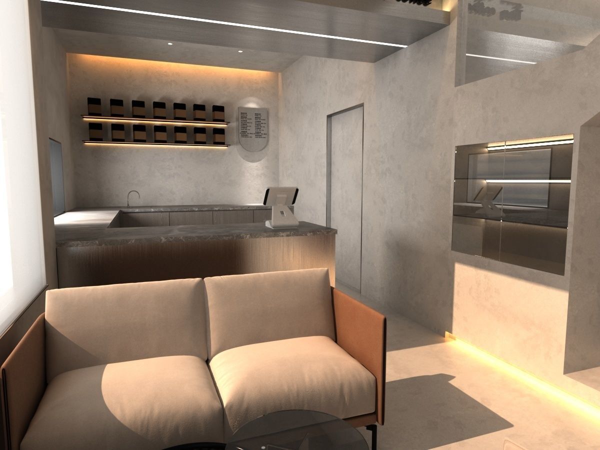 Restaurant lobby of hotel 3D model_8