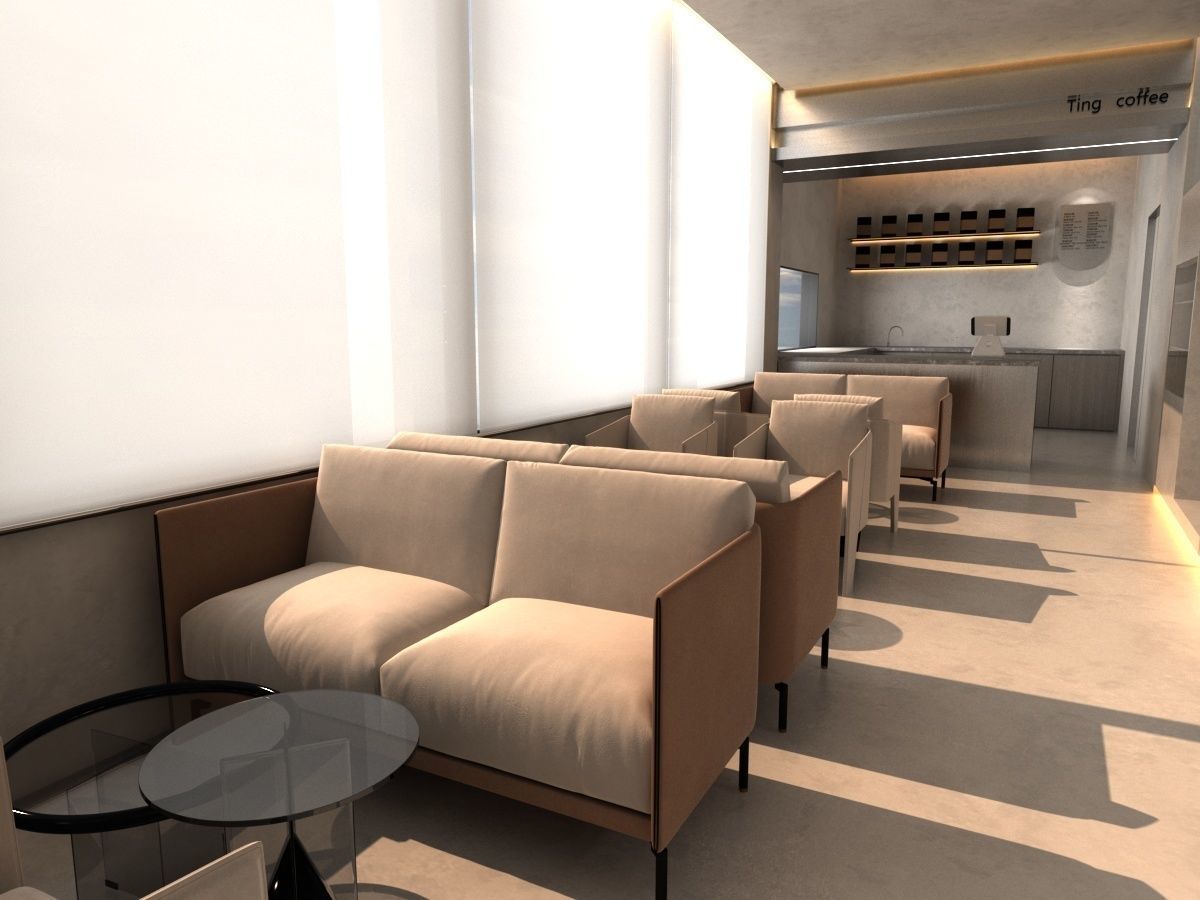 Restaurant lobby of hotel 3D model_6