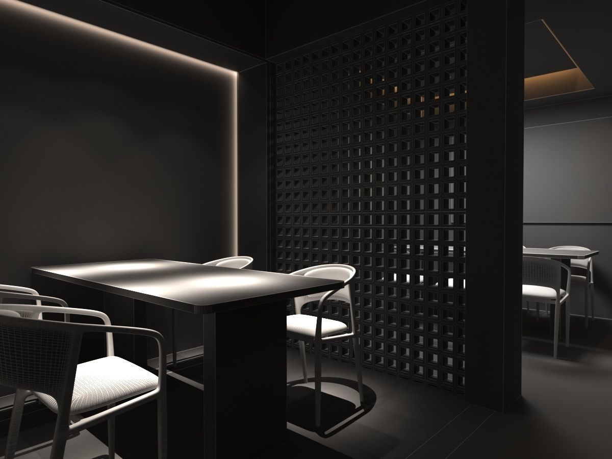 Restaurant lobby of hotel 3D model_26