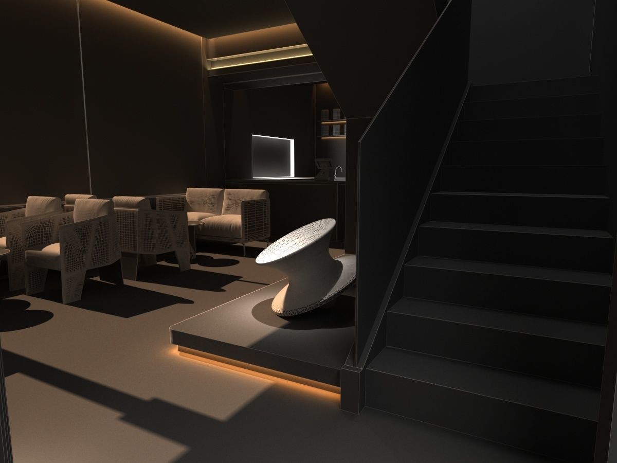 Restaurant lobby of hotel 3D model_21