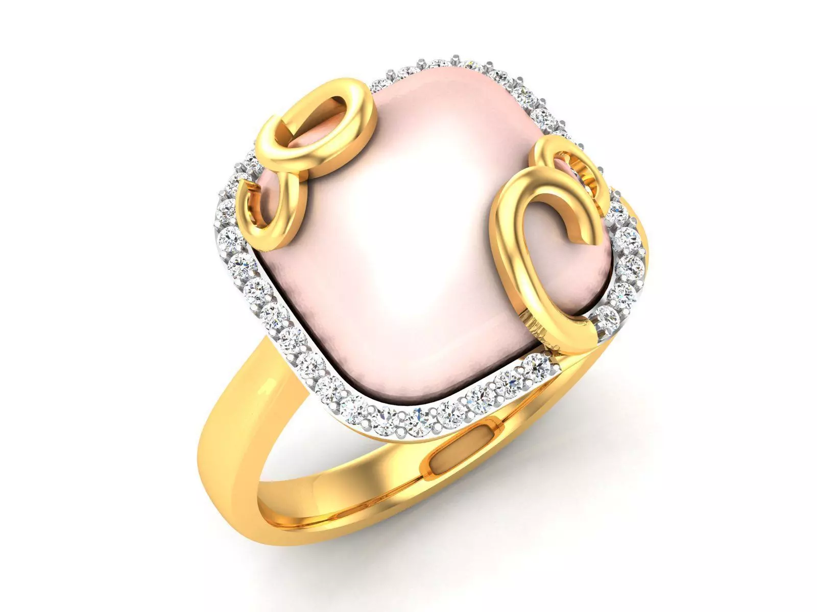 Solitaire Wedding Engagement Band Ring 3D print model_0