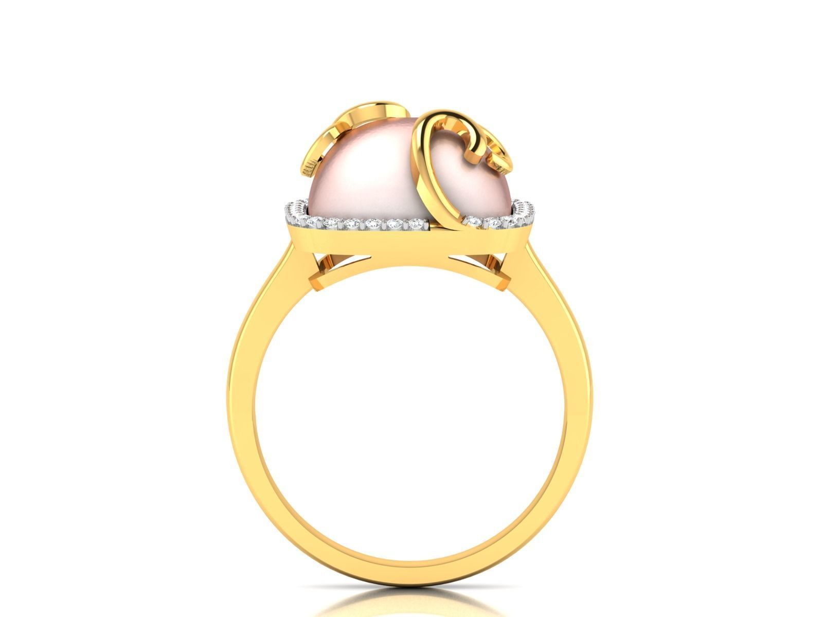 Solitaire Wedding Engagement Band Ring 3D print model_3