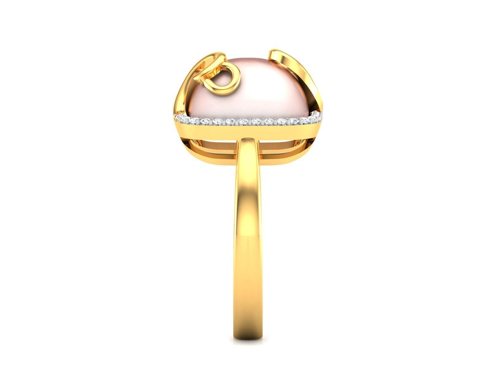 Solitaire Wedding Engagement Band Ring 3D print model_5