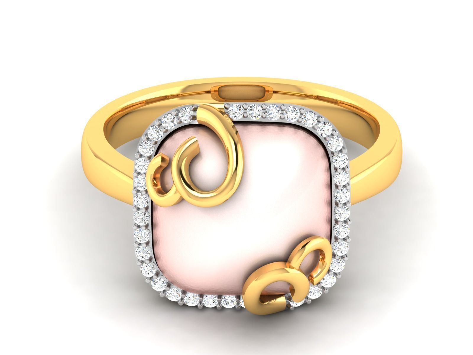 Solitaire Wedding Engagement Band Ring 3D print model_7