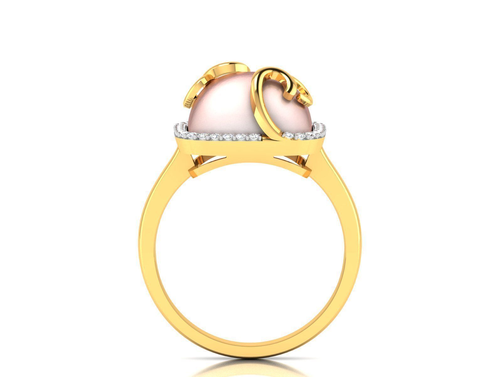 Solitaire Wedding Engagement Band Ring 3D print model_2