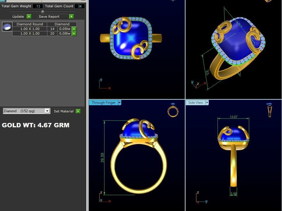 Solitaire Wedding Engagement Band Ring 3D print model_8